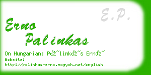 erno palinkas business card